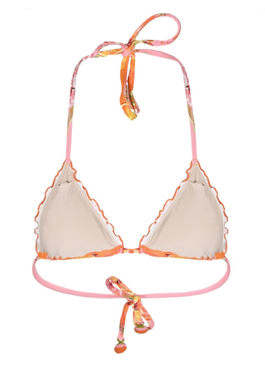 Embroidered Lettuce Edge Triangle Top