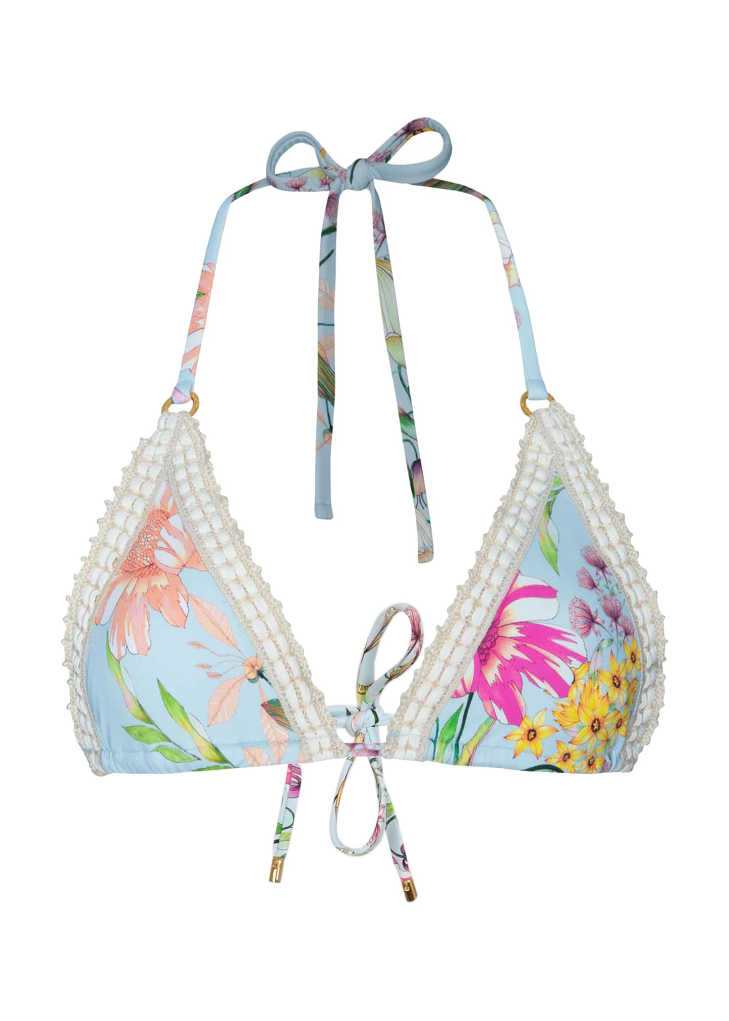 Load image into Gallery viewer, Kyle Crochet Trim Triangle Floret
