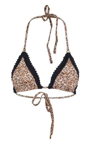 Kyle Crochet Trim Triangle Top Leopard