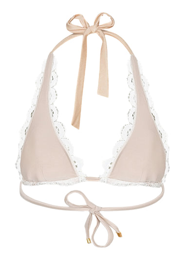 Lace Halter Top Vanilla