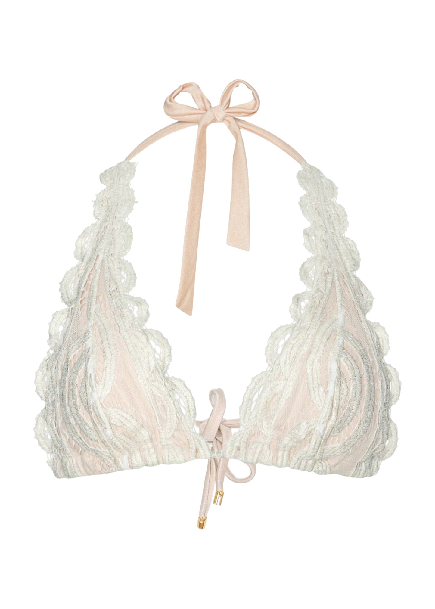 Load image into Gallery viewer, Lace Halter Top Vanilla
