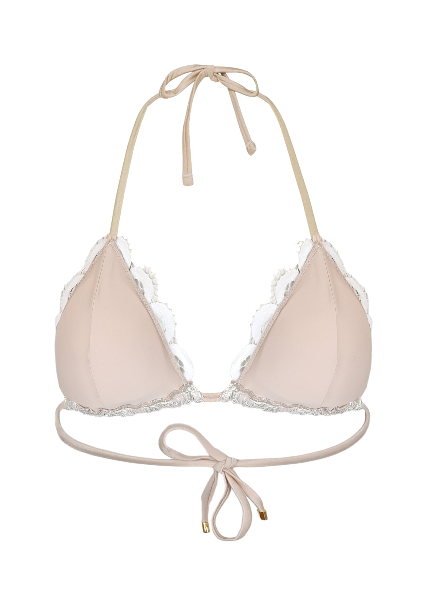 Load image into Gallery viewer, Lace Tri Top Vanilla
