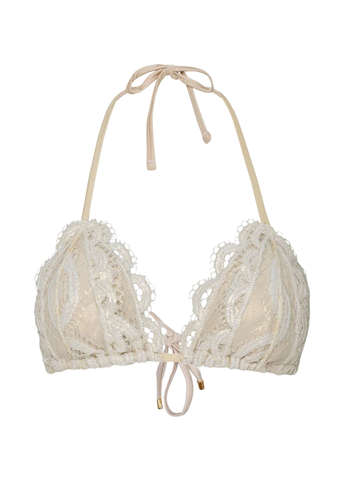 Load image into Gallery viewer, Lace Tri Top Vanilla
