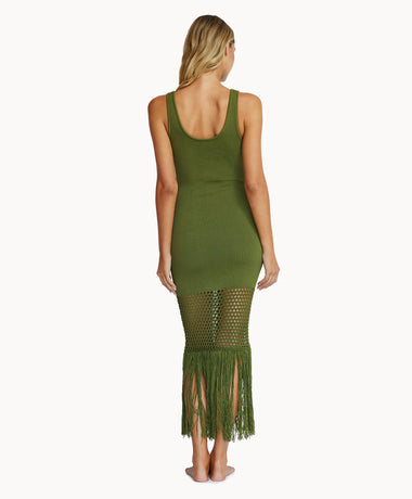 Claudia Fringe Dress Olive - Dress