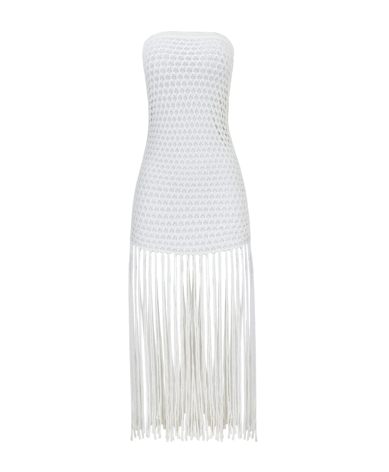 Load image into Gallery viewer, Water Lily Vanessa Strapless Fringe Dress - Dress
