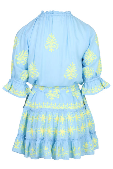 Sia Cornflower/Yellow Mini Dress