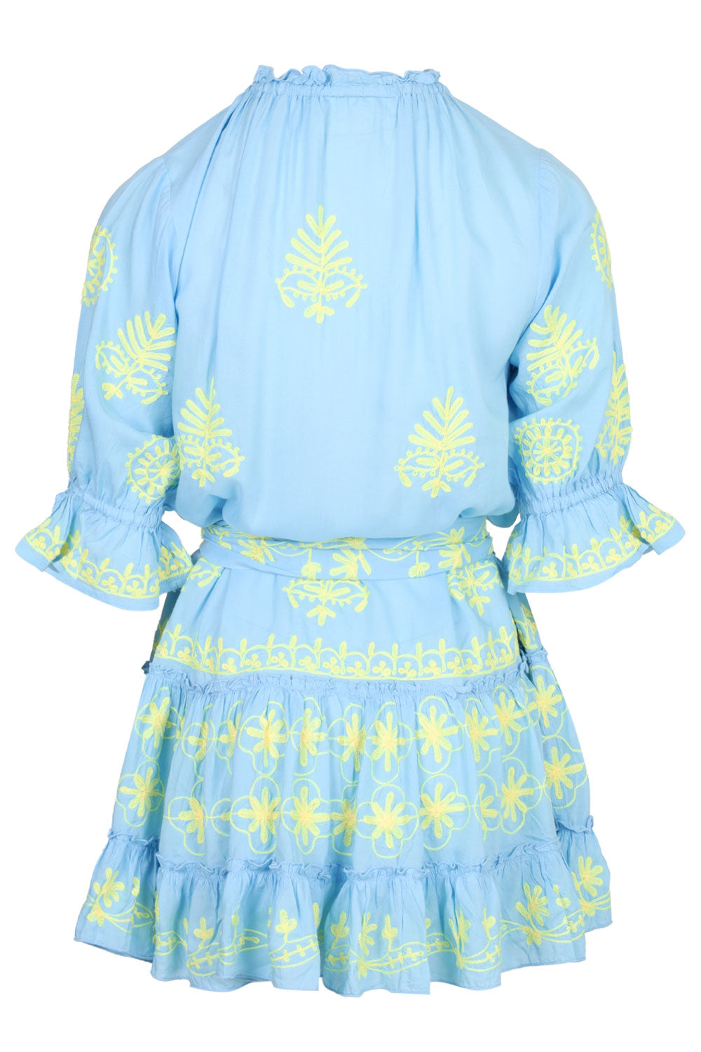 Load image into Gallery viewer, Sia Cornflower/Yellow Mini Dress
