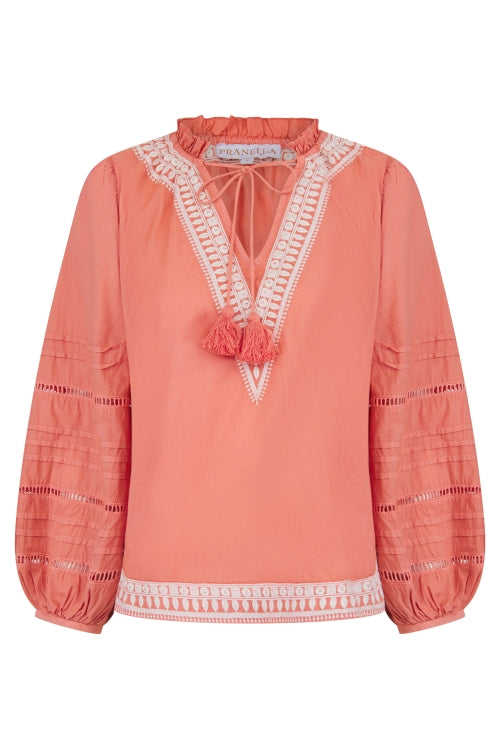 August Top Ochre-Cream Top