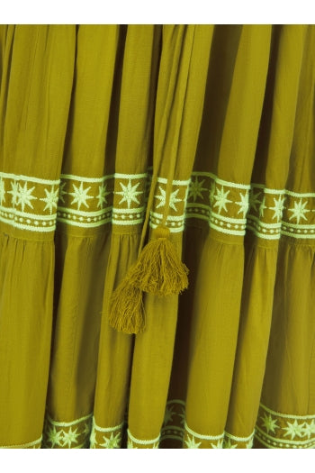 Azul Khaki Lime Maxi Dress - Dress