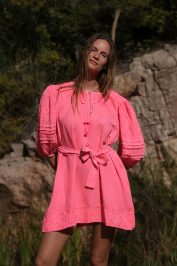 Load image into Gallery viewer, Carla Cerise Mini Dress - Dress
