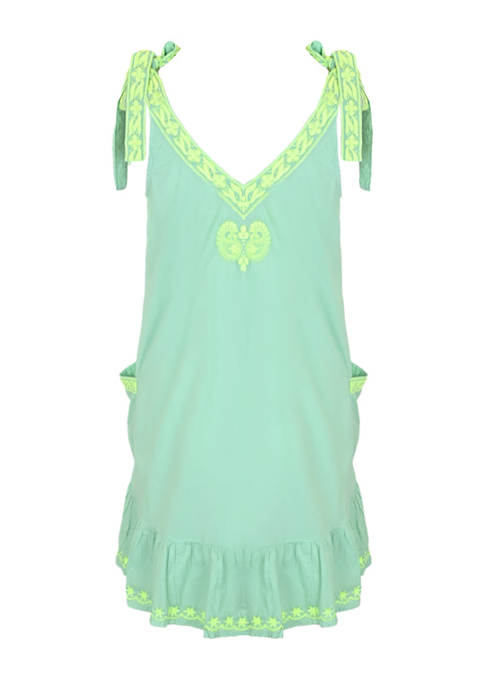 Load image into Gallery viewer, Celeste Mini Dess Mint/Lime - Mini Dress
