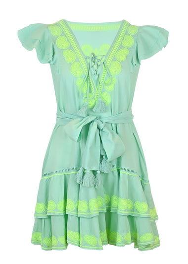 Ray Mini Dress Mint/Lime