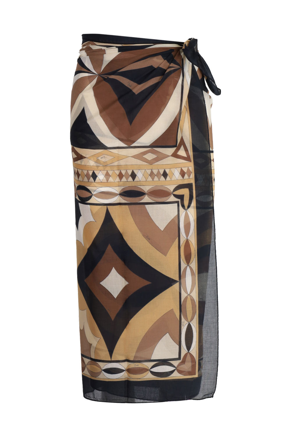 Black and Gold Printed Cotton Sarong