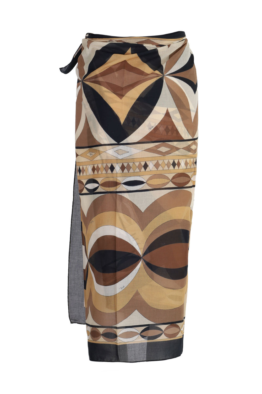 Black and Gold Printed Cotton Sarong