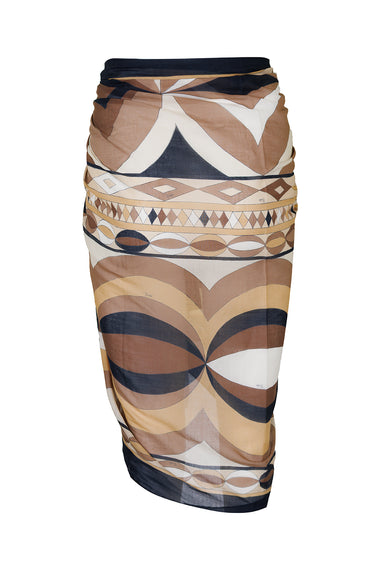 Black and Gold Printed Cotton Sarong