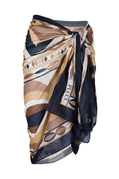 Black and Gold Printed Cotton Sarong