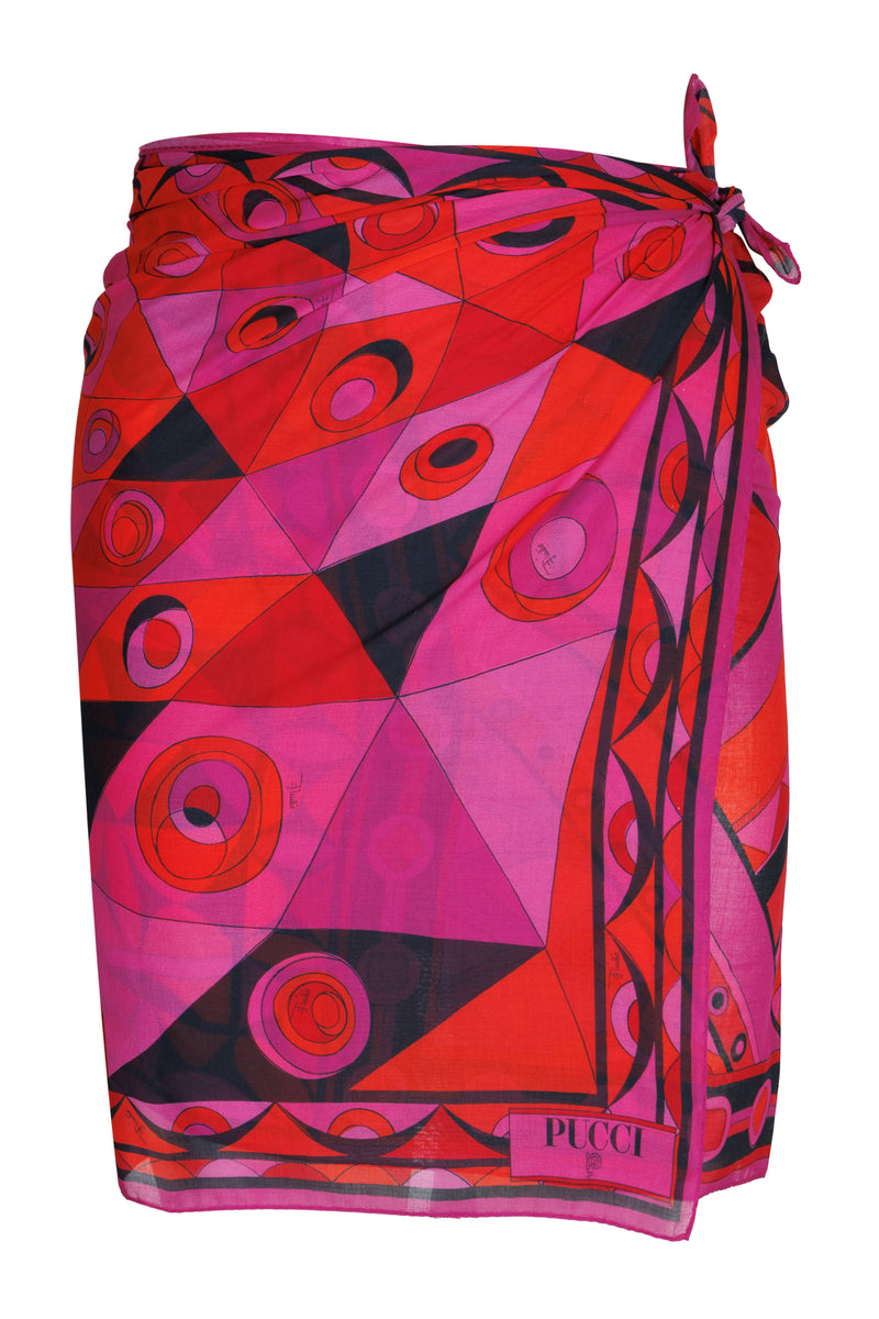 Cotton Sarong Fuchsia/Black