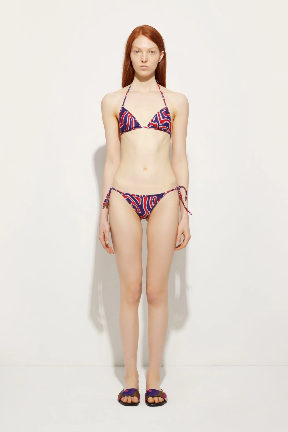 Load image into Gallery viewer, Labirinto Print Triangle Bikini Top Multicolour
