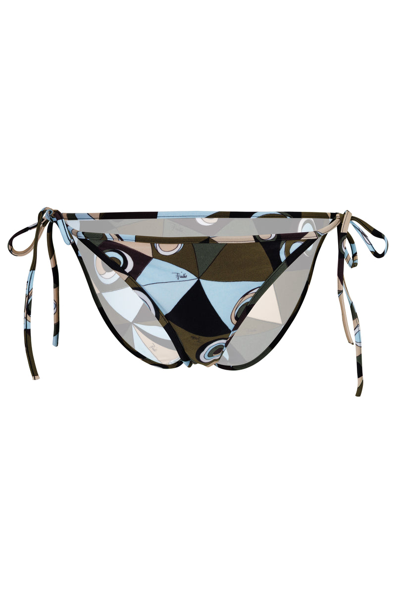 Occhi Print Bikini Bottom Khaki Blue