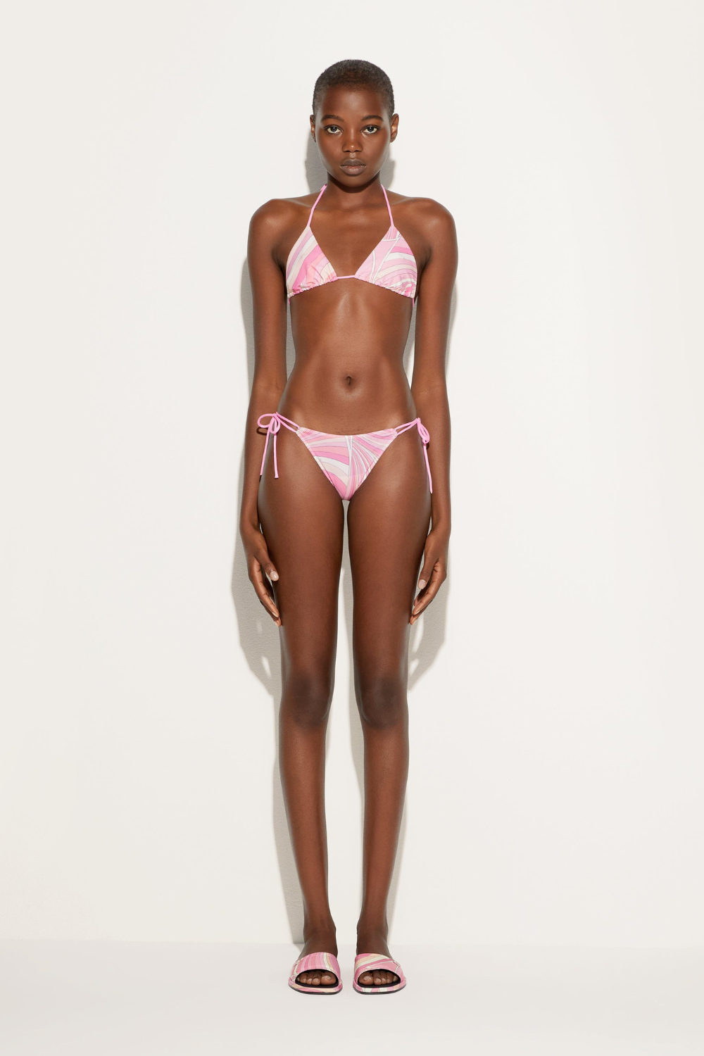 Load image into Gallery viewer, Rainbow Print Lace-Up Bikini Bottoms
