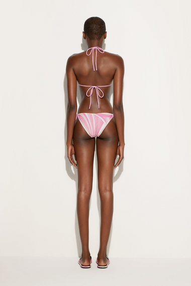 Rainbow Print Lace-Up Bikini Bottoms