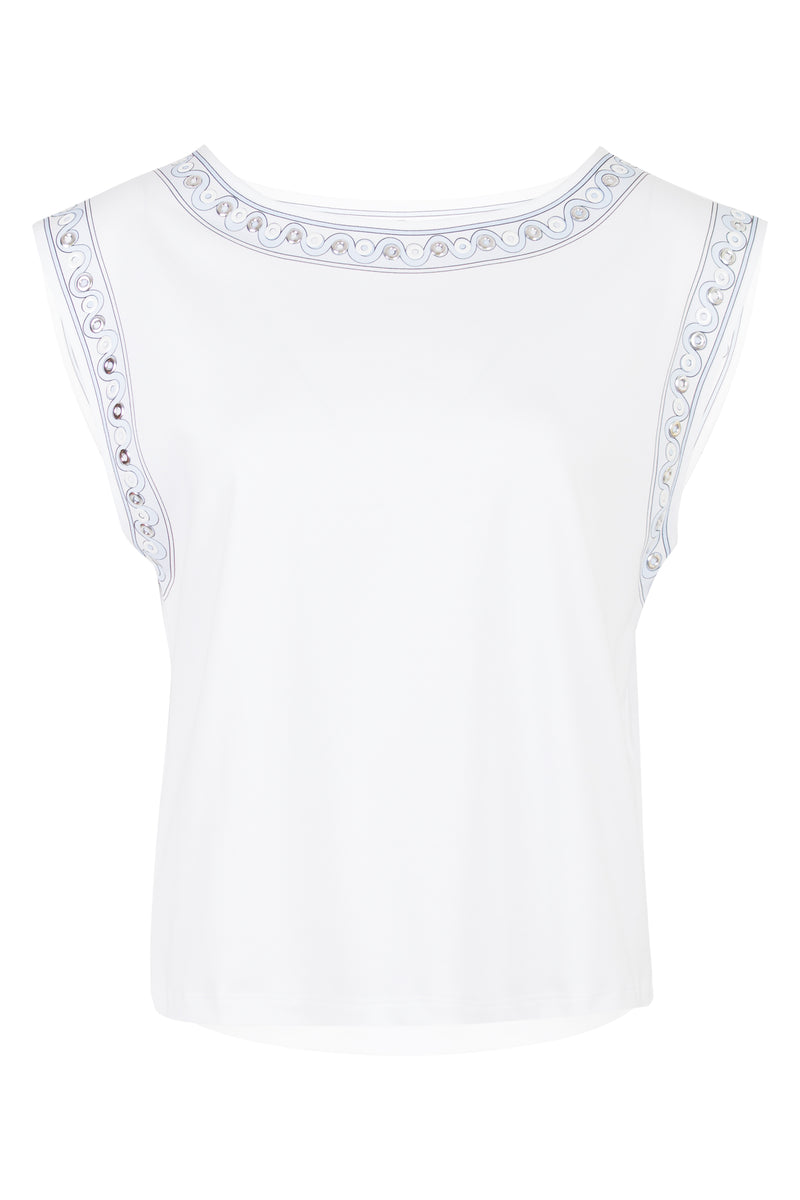 T-shirt with Metallic Details White