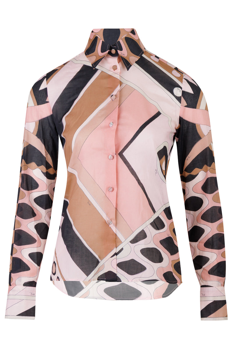 Vivara Print Cotton Shirt Nude