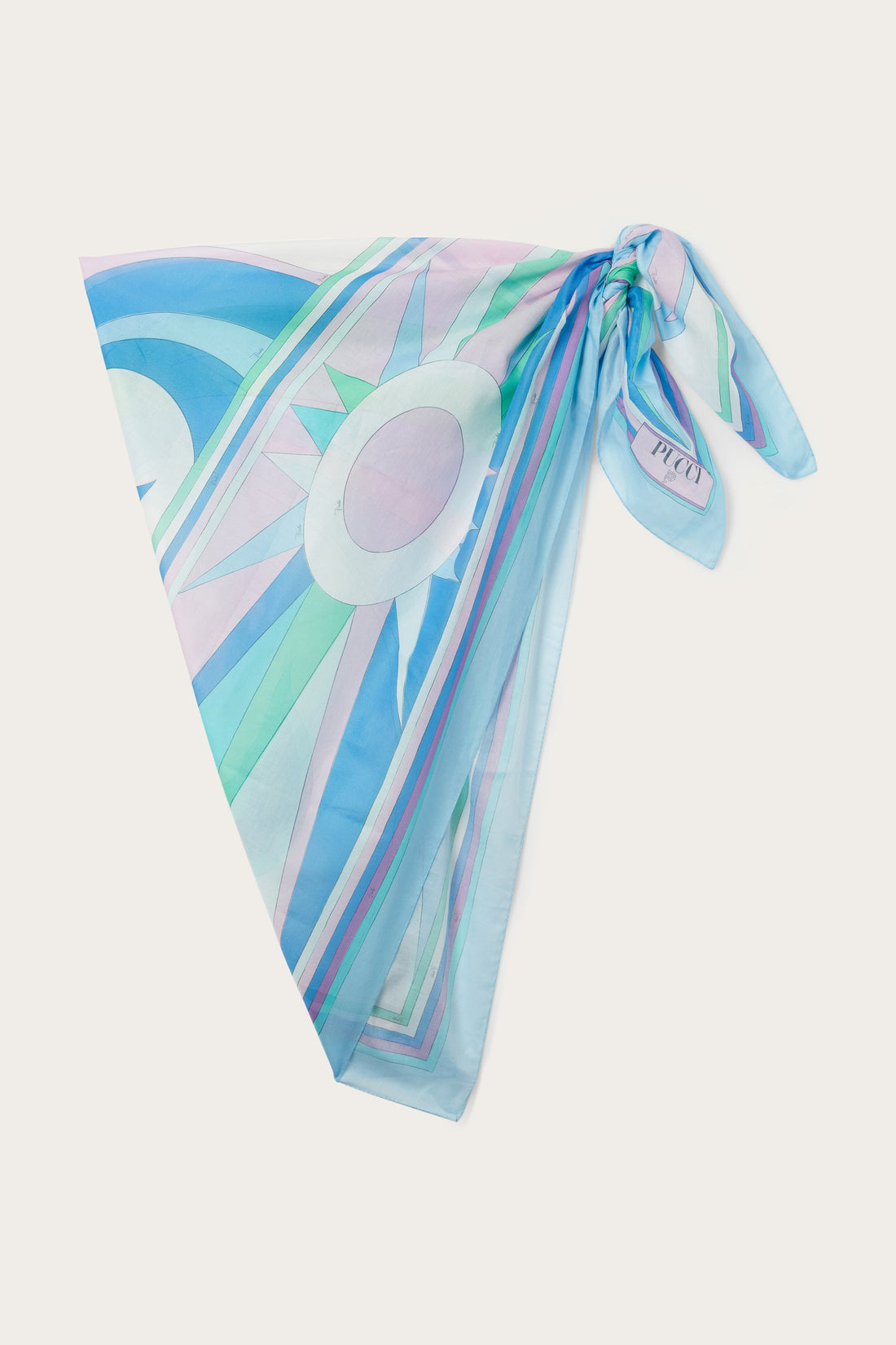 Load image into Gallery viewer, Cigni Print Cotton Sarong Celeste Bianco - ONE SIZE - Sarong
