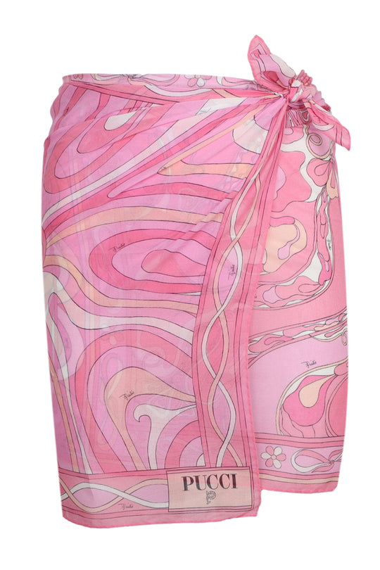 Cotton Pareo with Mixed Prints Rosa