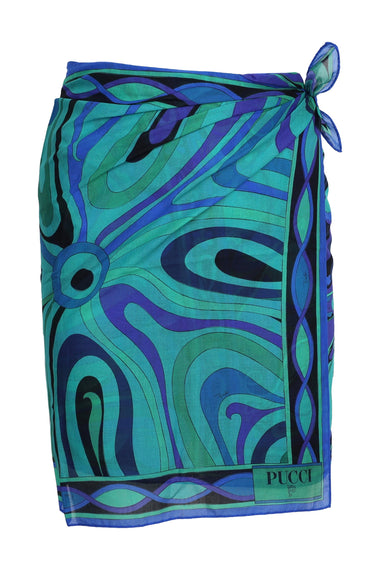 Cotton Pareo with Mixed Prints Smeraldo