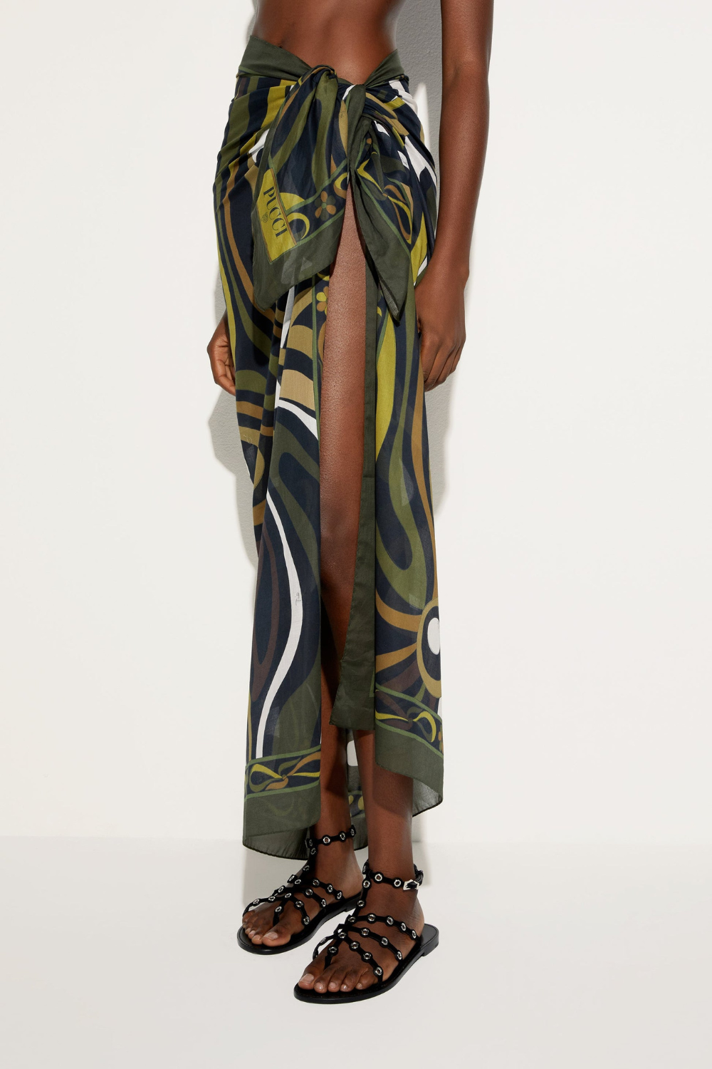 Load image into Gallery viewer, Marble Print Cotton Pareo Khaki
