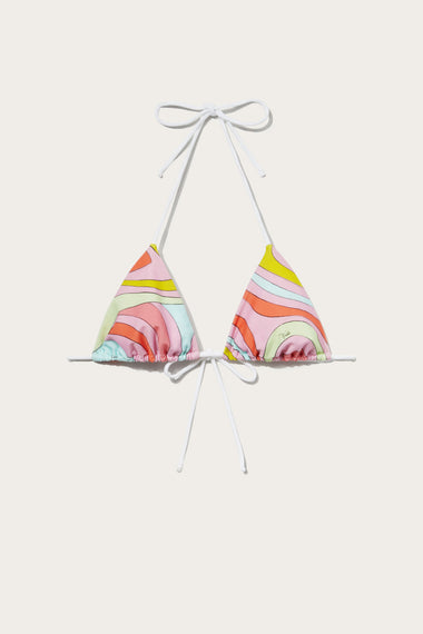 Marmo Print Bikini Top Rosa Arancio - Bikini Top