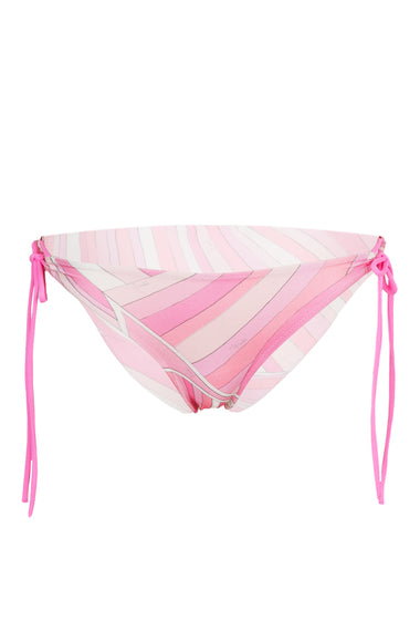 Rainbow Print Lace-Up Bikini Bottoms