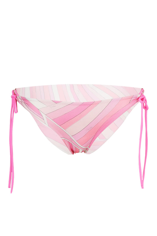 Rainbow Print Lace-Up Bikini Bottoms