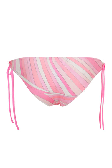 Rainbow Print Lace-Up Bikini Bottoms