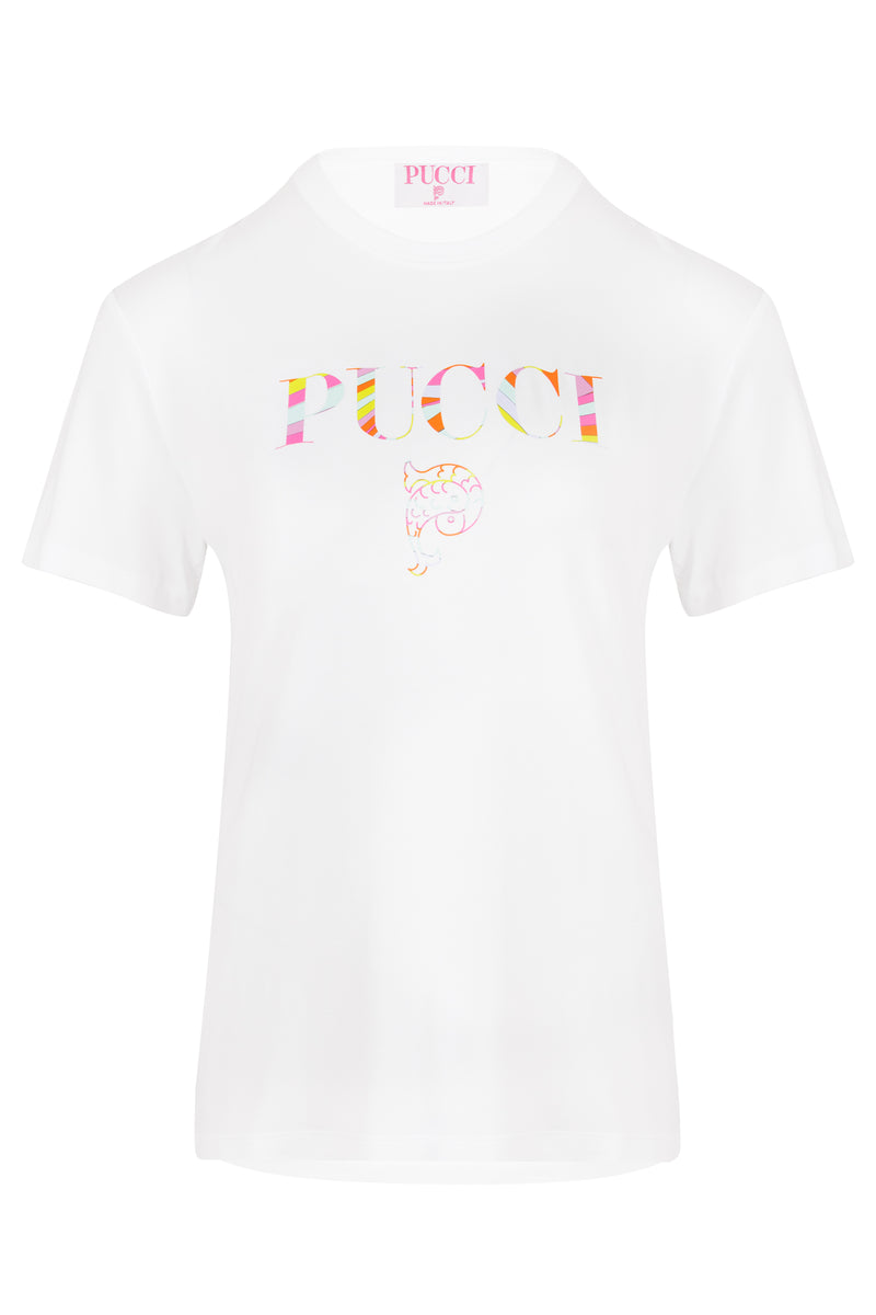 Cotton T-shirt with Pucci Logo White