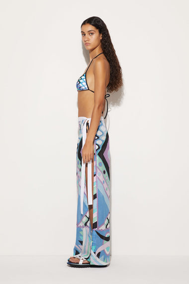 Vivara Print Bikini Top Celeste Bianco - Bikini Top