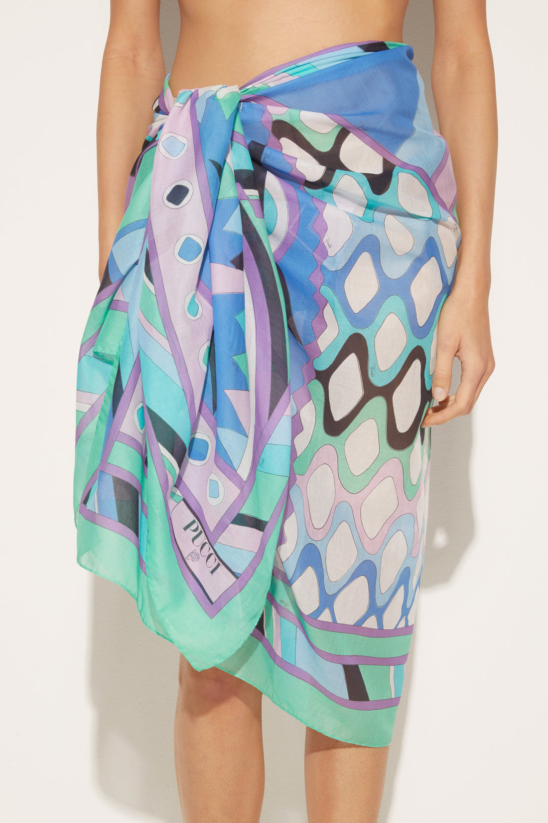 Load image into Gallery viewer, Vivara Print Cotton Sarong Celeste Bianco - ONE SIZE - Sarong
