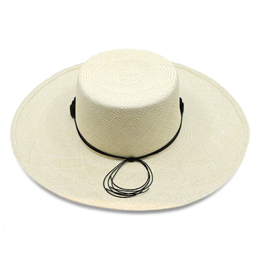 Raku Cordovez Wide Brim Natural Hat With Black Tagua - Hat