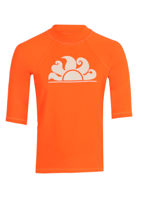 Short Sleeve Rash Guard Neon Orange