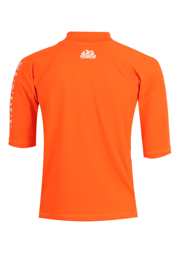 Load image into Gallery viewer, Short Sleeve Rash Guard Neon Orange
