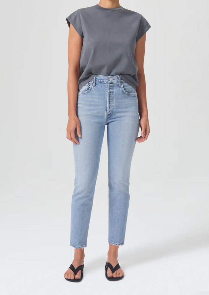 Cropped Frayed Jeans
