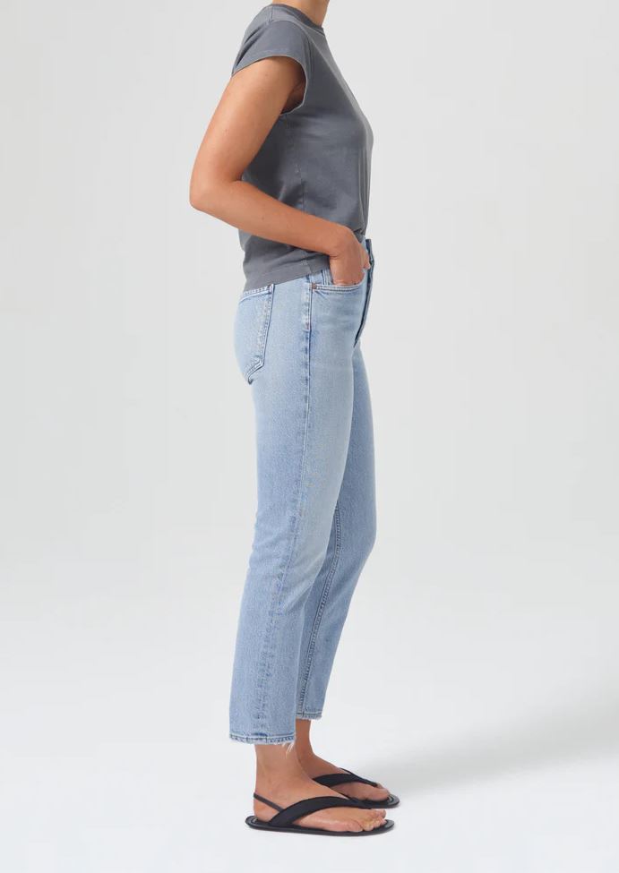 Cropped Jeans with Whiskering