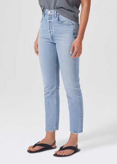 Womens High Waisted Cropped Jeans