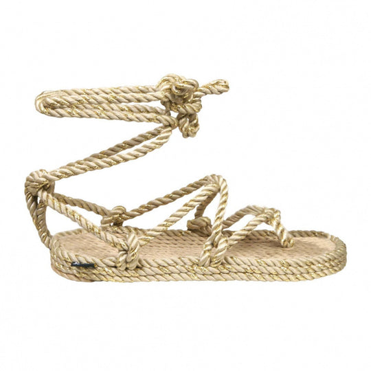 Load image into Gallery viewer, Romano Beige &amp;amp; Sparkling Gold Sandals - Shoes
