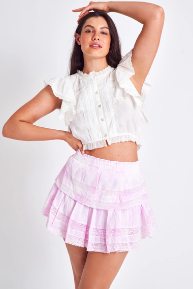 Ruffle Mini Skirt Peony Pink - Skirt