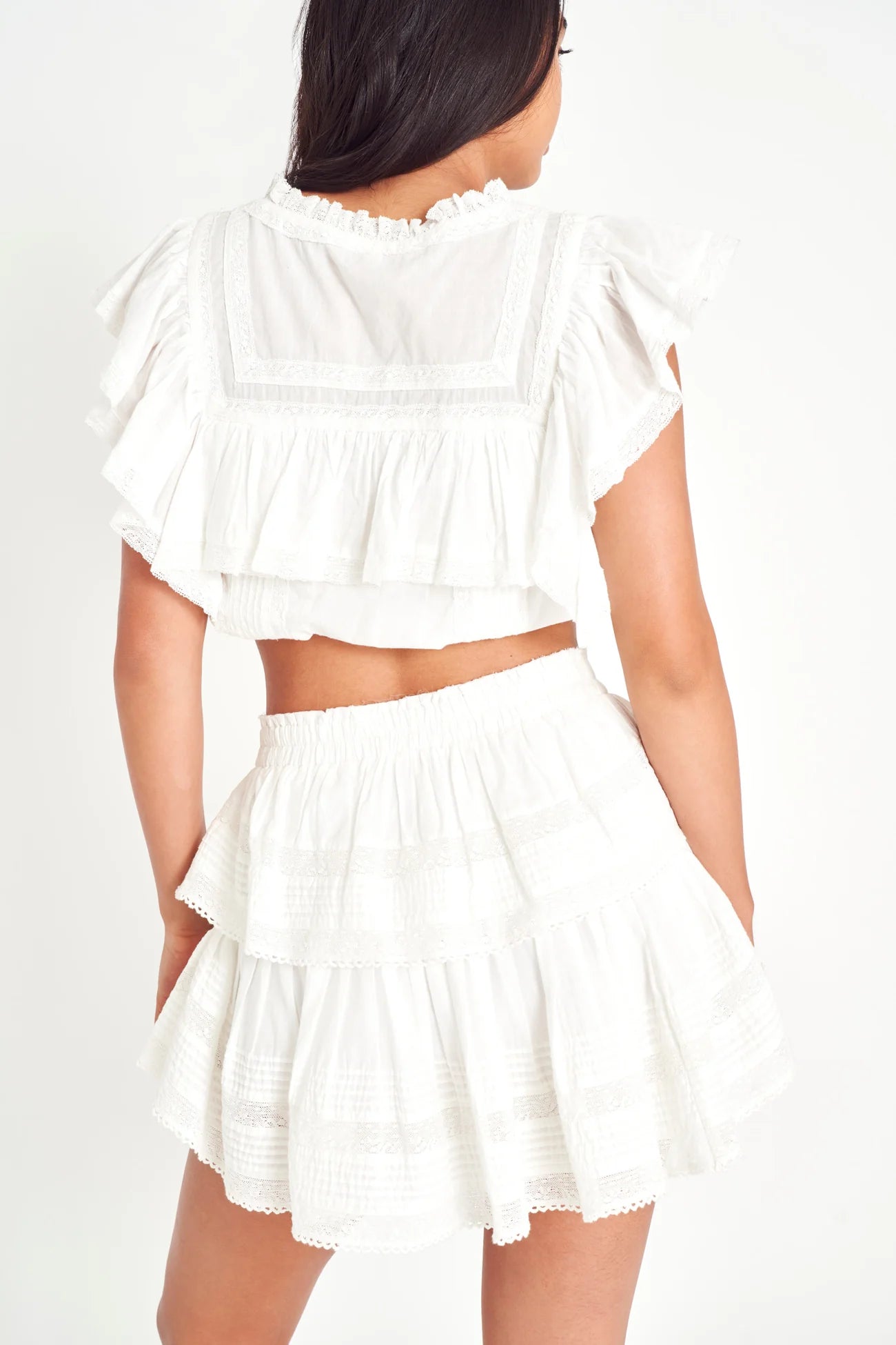 Load image into Gallery viewer, Ruffle Mini Skirt Antique White - Skirt
