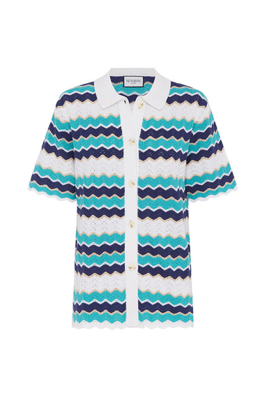 Hubert Top Blue Multi - Top