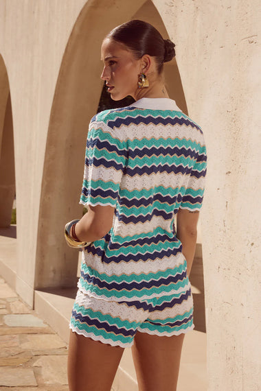 Hubert Top Blue Multi - Top