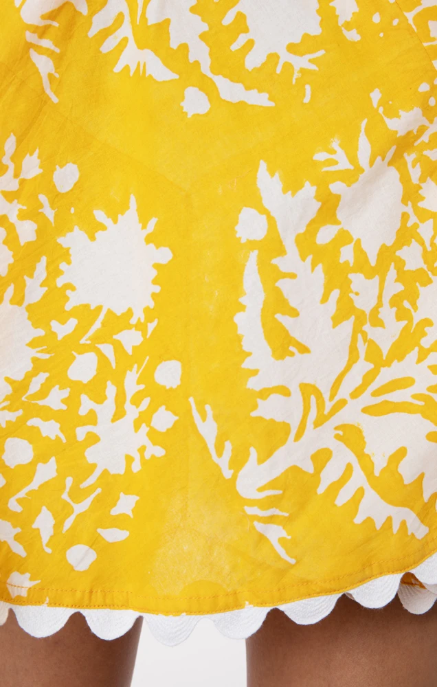 Load image into Gallery viewer, Long Sleeve Beach Dress In Palladio Print Saffron - Dress
